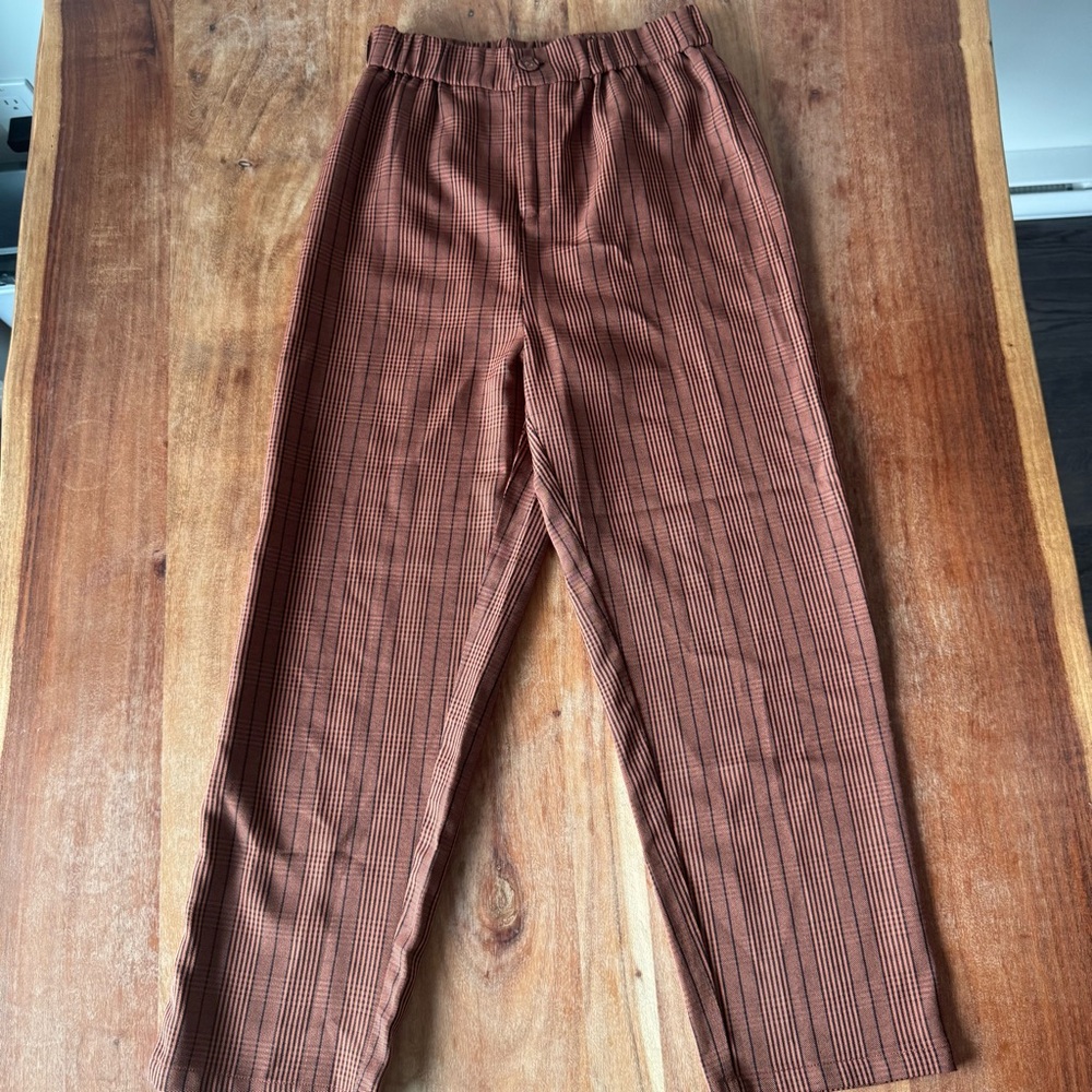 Women's Brown Striped Trousers